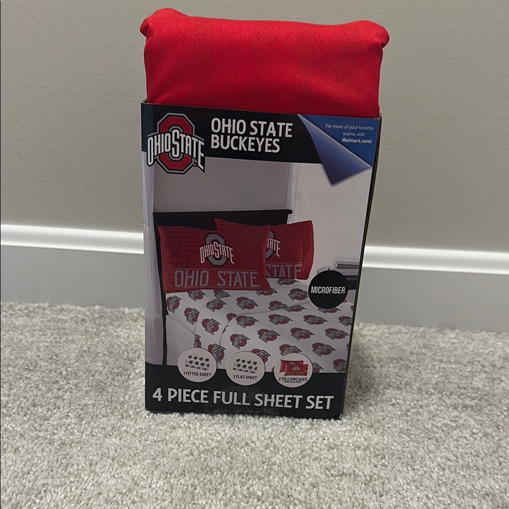 NWT Ohio State RARE Bedding 4 Piece Full Sheet Set
